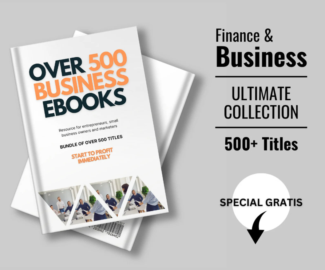 PLR Over 500 Premium Business eBooks Pack Collection + GRATIS Business Emails Pack | eBooks Bundle with PLR and MRR RightsR