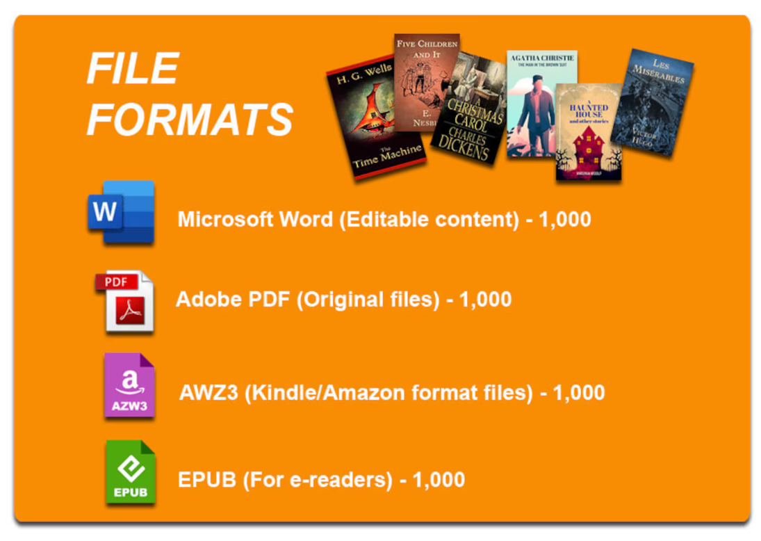 1000 timeless classic & famous novels in digital format with PLR 100% copyright free with PLR and MRR RightsR - Image 3